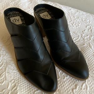 Dolce Vita Black Leather Mule Size 10 Stacked Heel